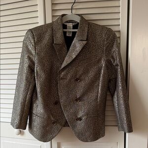 Diane von Furstenberg Metallic Silver and Gold Blazer